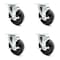 Service Caster 5 Inch Phenolic Wheel Swivel Top Plate Caster Set with Brake SCC-20S514-PHS-TLB-TP3-4 - alternate 1